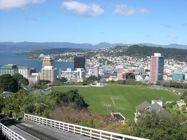 Wellington, Aussicht von der Bergstation des Cable Cars